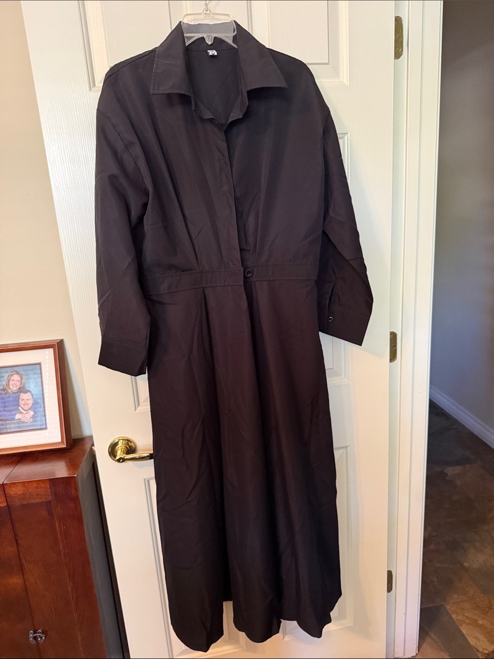 Classic Black Long Women's Shirt Dress